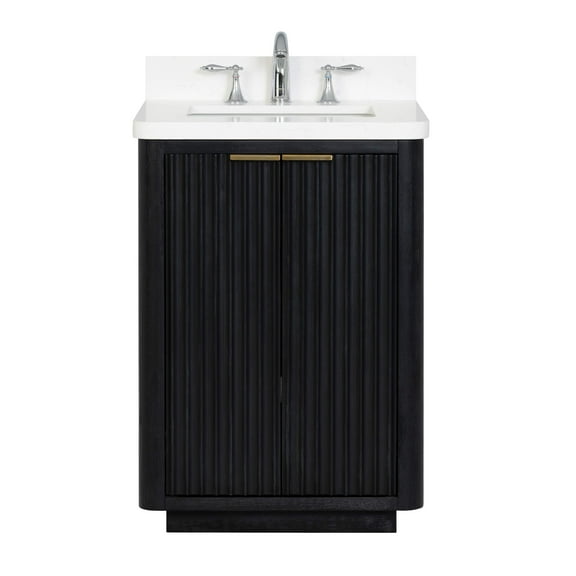 Lavanti Wooderna 24-inch Bathroom Vanity with Sink – Stylish Firewood Black