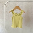 thumbnail image 4 of Ohufall Toddler Girls Tank Tops Ruffled Crew Neck 0-5T Summer Tank Top Breathable Solid Color Summer Casual Tank, 4 of 7