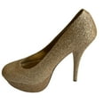 thumbnail image 2 of Bonnibel Monique-1N Women's Round Toe Platform 5-Inch Holiday Party Dress Pumps CHAMPAGNE GLITTER 8.5, 2 of 3