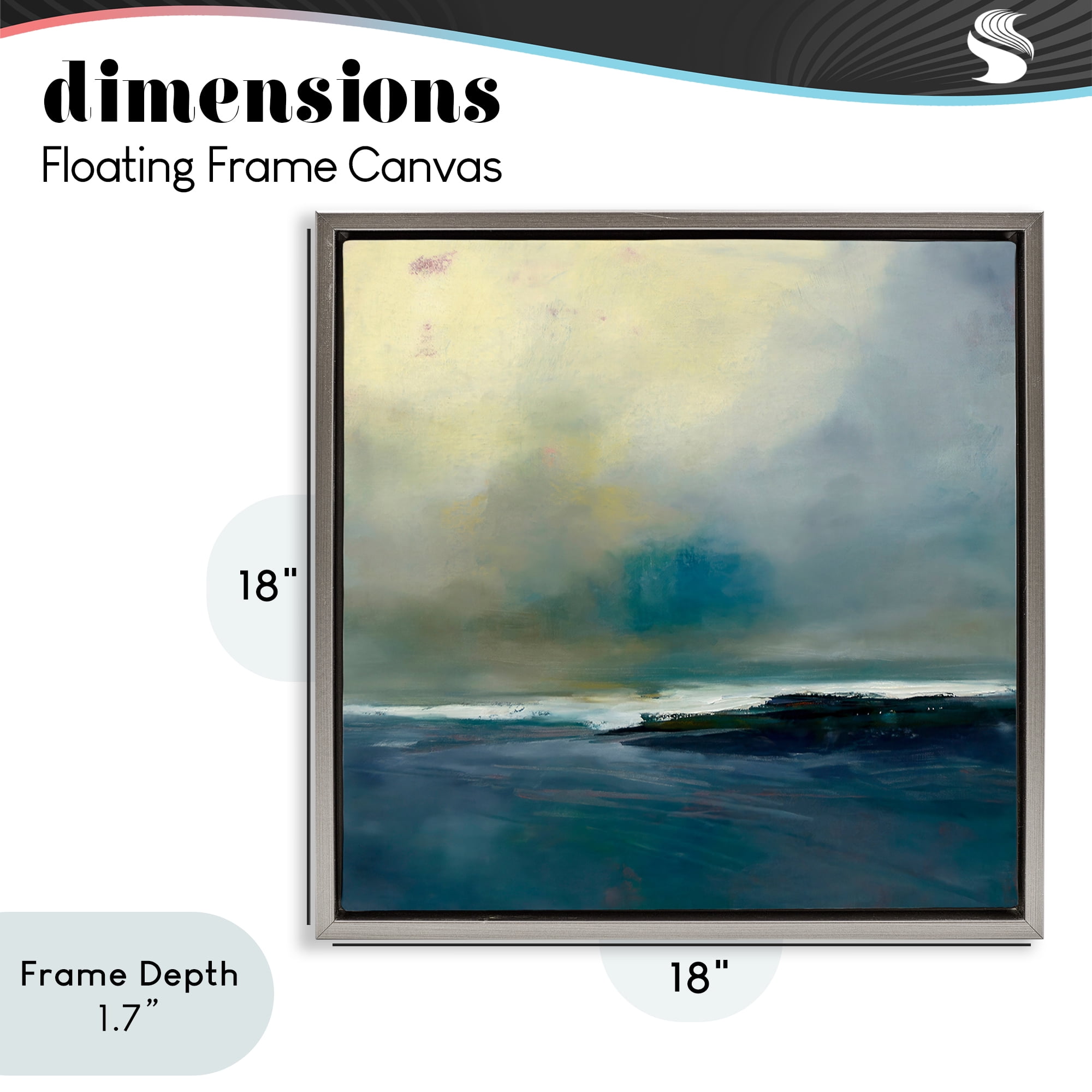 Stupell Industries Channeling Calm Horizon Gray Framed Floater Canvas Wall Art, design by Patrick Dennis