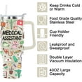thumbnail image 4 of 40 Oz Medical Assistant Tumbler - Stainless Steel Insulated Travel Cup with Handle & Lid | Perfect CMA Gift for Medical Assistant Week, Appreciation (Men & Women), 4 of 6
