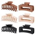 thumbnail image 1 of 6 pinzas grandes para el cabello de colores neutros para mujeres, pinzas gruesas antideslizantes para el cabello jumbo, pinzas largas, pinzas cuadradas de plátano, accesorios de peinado, 1 of 5