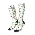 thumbnail image 2 of Fotbe Pretty Floral With Leaves print Women's Men's Novelty Crew Socks Cotton Socks Knee High Socks for Walking,Running,Nurses,Pregnancy, 2 of 9