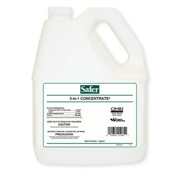 Hydrofarm Safer 3 in 1 Garden Spray Concentrate Pest Control, 1 Gallon
