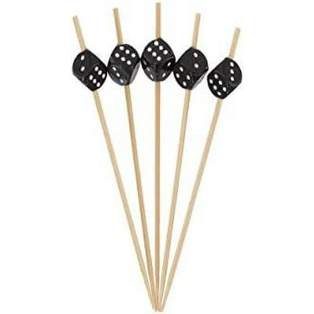

Decorative Dice Party End Bamboo Cocktail Fruit Sandwich Picks Skewers for Catered Events Holiday s Restaurants or Buffets Party Supplies Black 100 Pieces