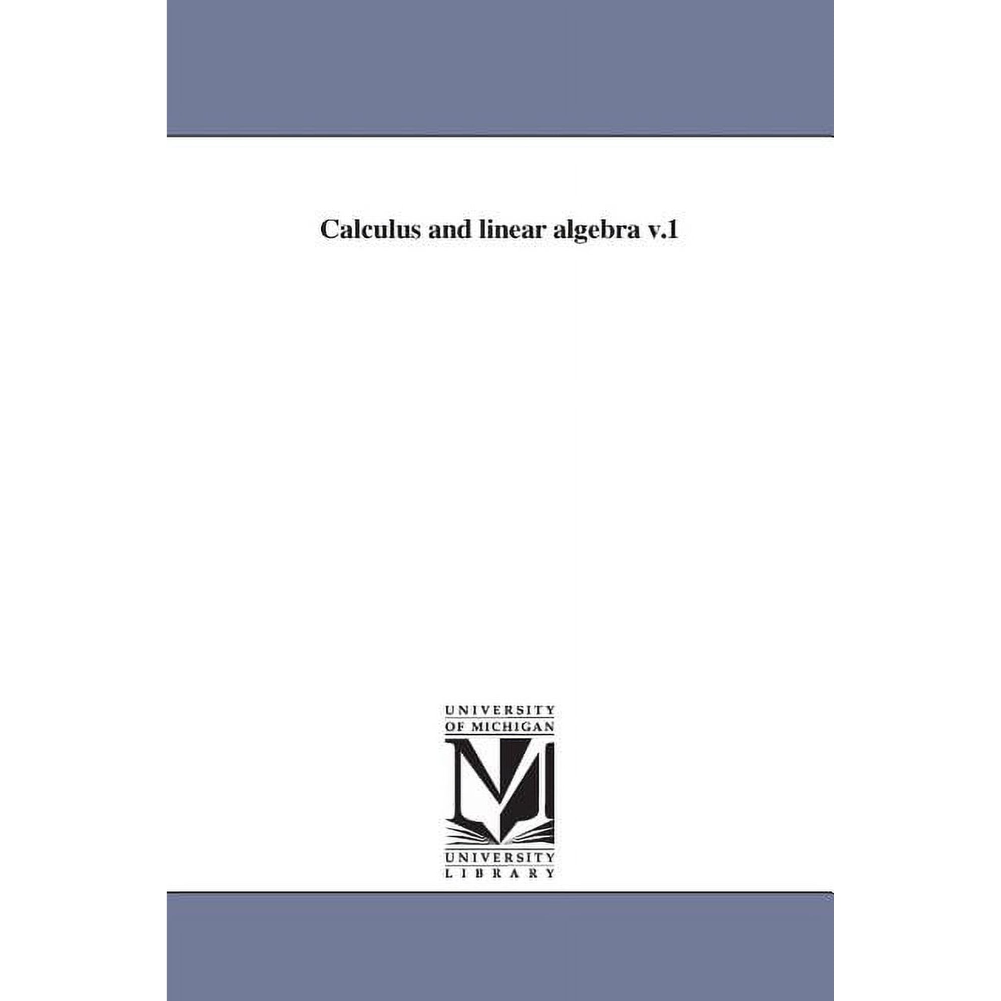 Calculus and Linear Algebra V.1 (Paperback)