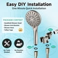 thumbnail image 5 of BRIGHT SHOWERS High Pressure Shower Head with Handheld, 9 Spray Settings Showerhead Built in Power Wash to Clean Tub and Pets, Extra Long 69" Hose, Adjustable Bracket, Brushed Nickel, 5 of 8