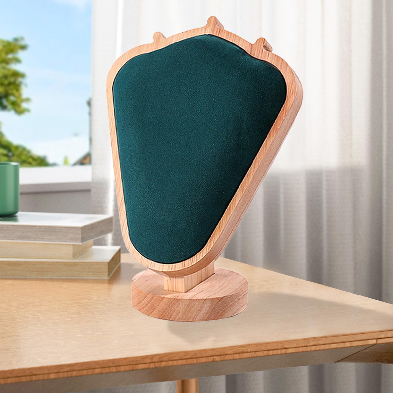 Milageto Necklace Display Stand Chain Rack Mannequin Model for Store Bedroom Showcase Dark Green Suede