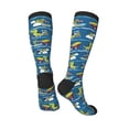 thumbnail image 4 of Haiem Dinosaur on the Beach Vacation Socks, Funny Novelty Crazy Design Cotton Socks Sports Socks Knee High Socks For Men, Women,1Pairs - Gift For Working Friends, 4 of 9