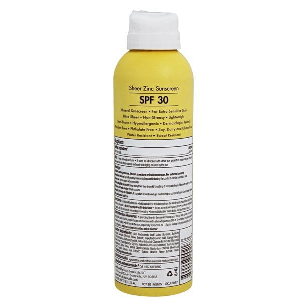 Babo Botanicals Sheer Zinc Sunscreen Spray SPF 30 , 6 oz Spray