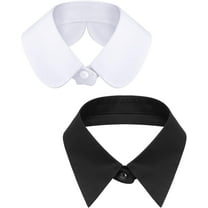 YEKEYI 2 Pieces Fake Collar Detachable Dickey False Lapel Women's Blouse Faux Fake Collar, 2 Styles, Medium