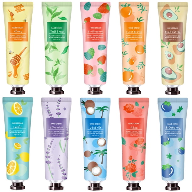 Set de crema de manos YAERZI, paquete de 10 fragancias vegetales naturales