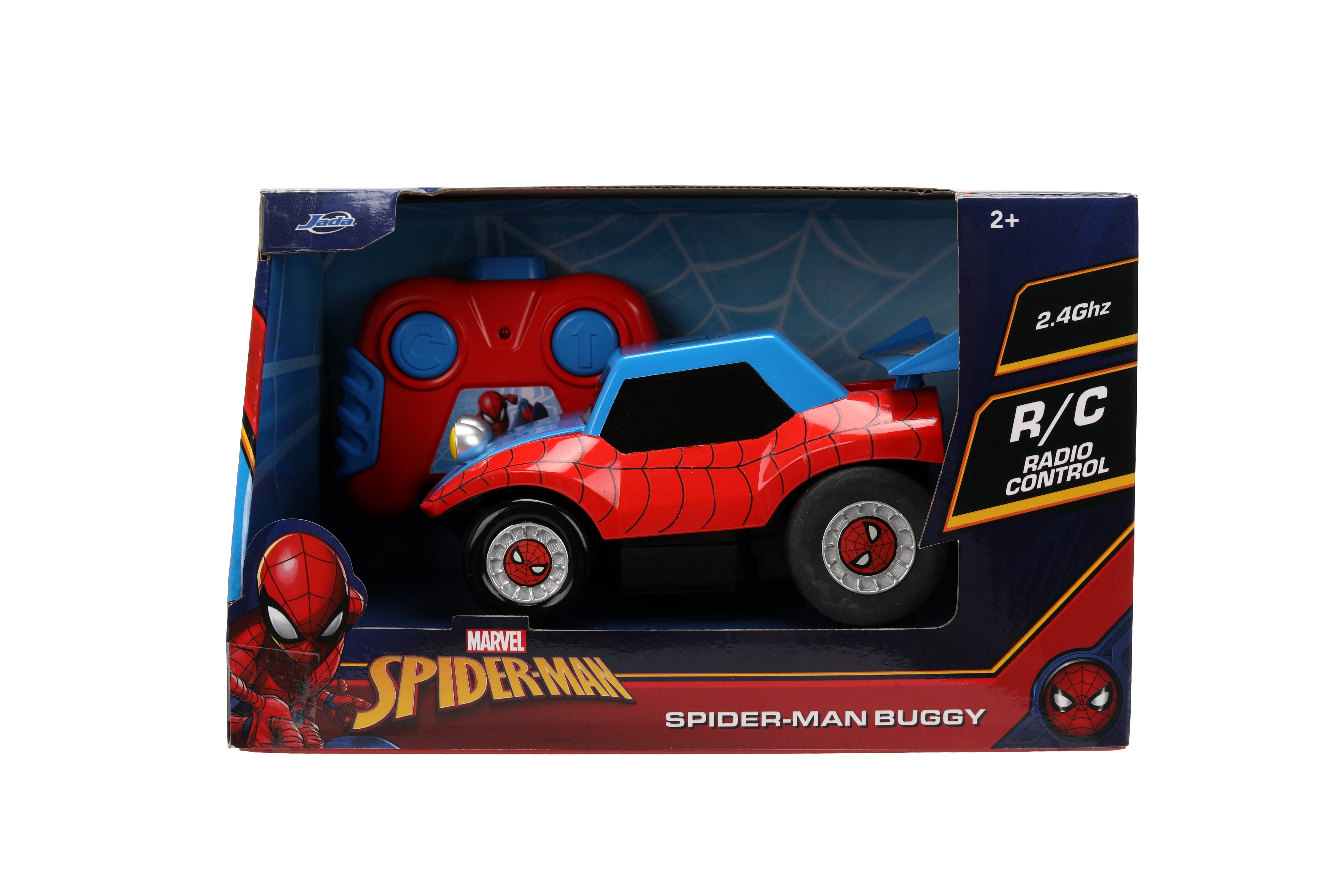 Marvel Spider-Man 1:32 Scale RC Car – Simple Function Remote Control Toy with Themed Controller by Jada Toys