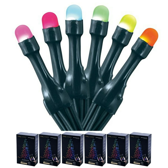Home Heritage Luminations Christmas Holiday Party Lights, Twinkly App Control, 16.3' Wrapped Dome, 50 RGB LEDs (6 Pack)