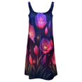 thumbnail image 5 of Ladies' Summer Dress Beach Sleeveless Watercolor Wildflowers T-shirt Vest Sun Skirt, 5 of 8