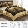 thumbnail image 6 of Lanco Aris Leopard Print 7-Piece Comforter Set, Brown, Black, California King, Fill 100% Polyester, Abstract, 6 of 7