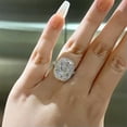thumbnail image 3 of K-KED Elegant Women 925 Silver Plated Wedding Ring Cubic Zircon Delicate Jewelry Sz 6-10-6, 3 of 4