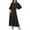 Black, variant on Ayolanni Sun Dresses for Women Green Puff Solid Tie Neck Long Sleeve Maxi Dresses Girls Holiday Dresses L
