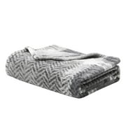 Better Homes & Gardens White Plaid Velvet Plush Throw, 50" x 72"