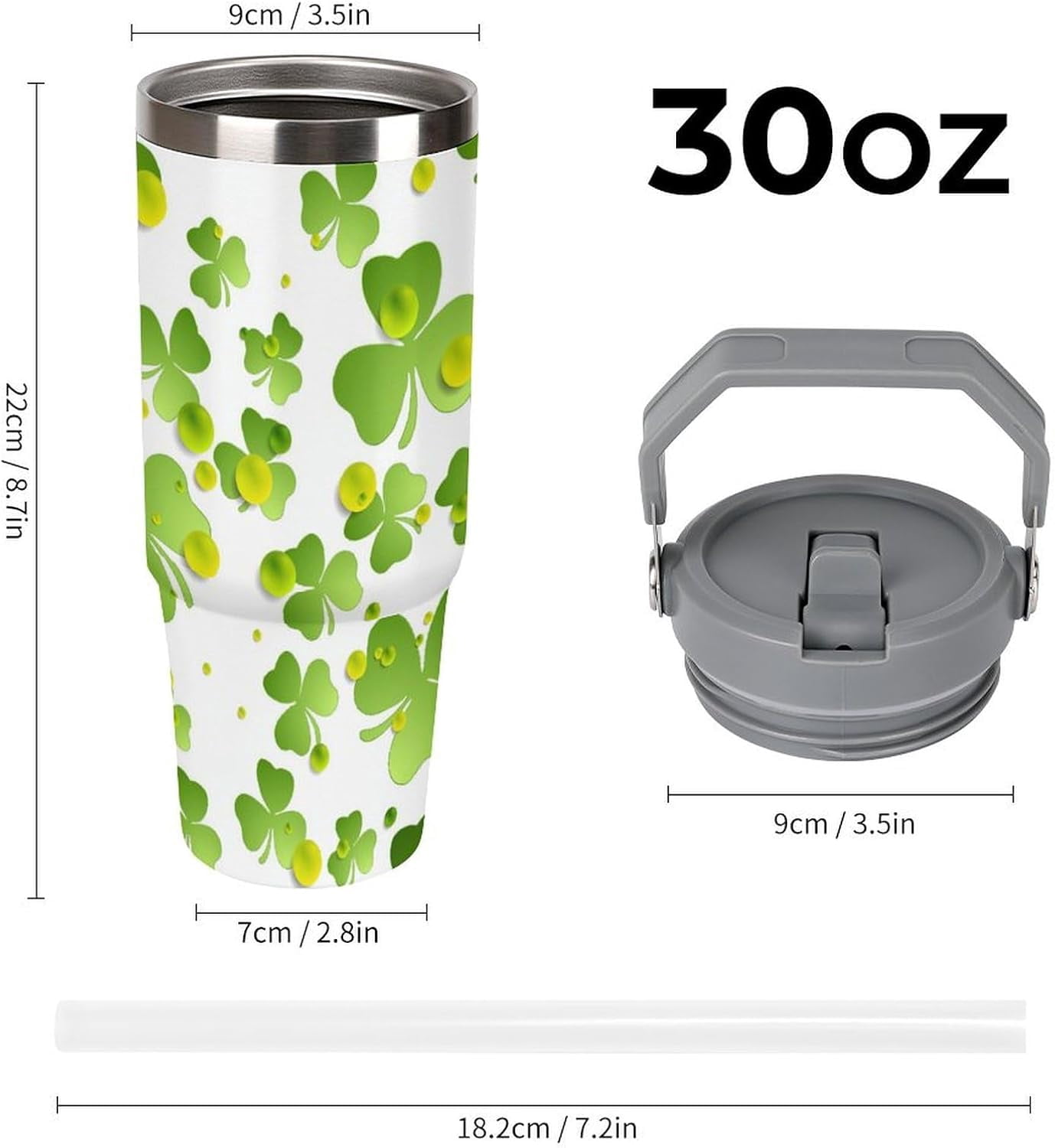 30 Oz Tumbler with Handle And Straw Lid/Leak-Proof Insulated Stainless Steel Water Bottle Travel Mug Gifts for Women Men Her