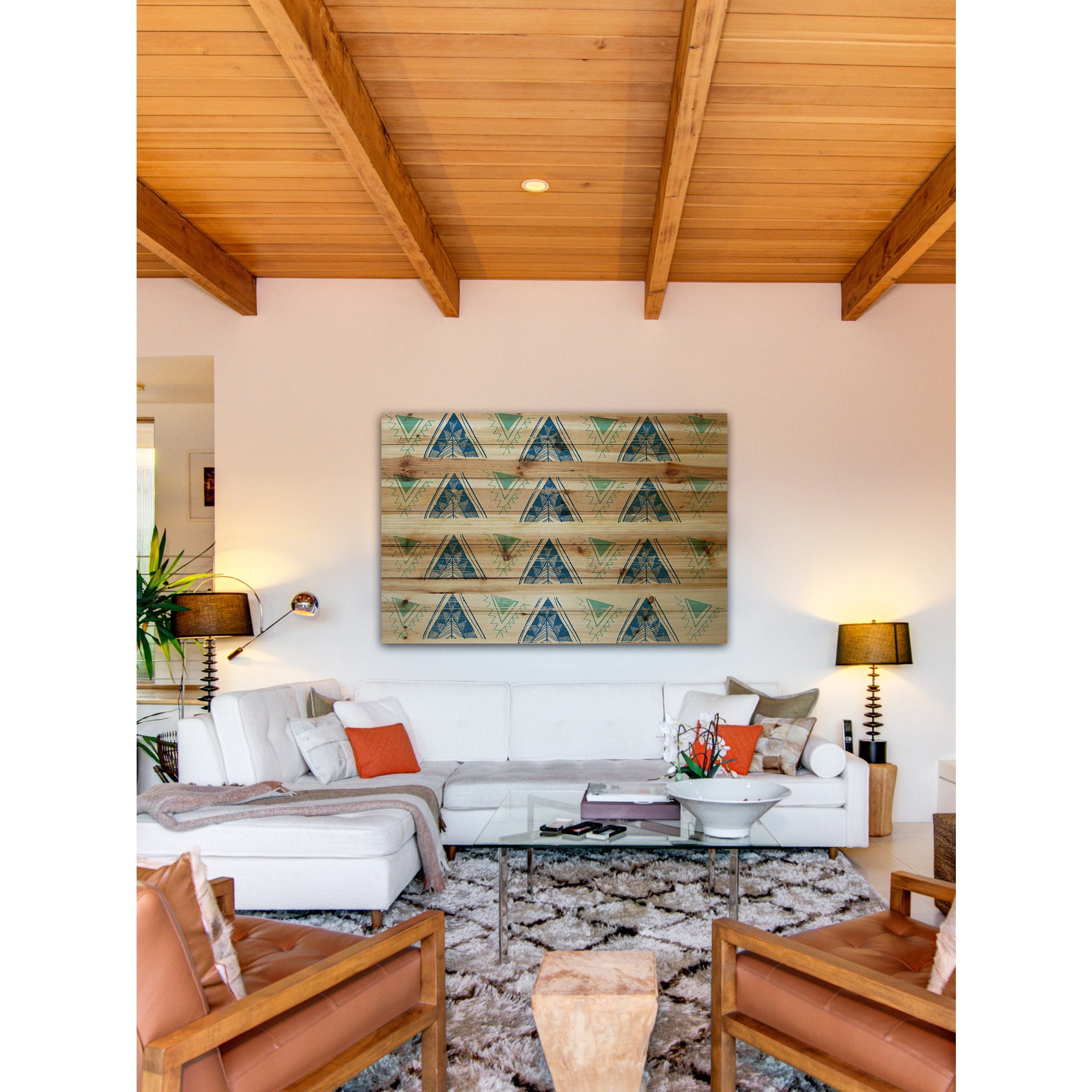 Marmont Hill - "Decorative Teepees" Painting Print on Natural Pine Wood