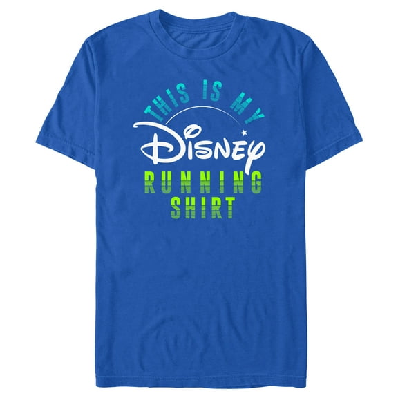 Men's Disney This Is My Running Shirt Graphic Tee Royal Blue Medium