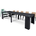 thumbnail image 5 of Advwin 118" Extendable Dining Table with Outlets & Storage, Folding Multipurpose Table for 2-12 People, Modern Wooden Table for Meetings, Weddings, Office, Party, Black, 5 of 10