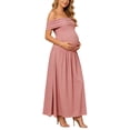 thumbnail image 6 of ShomPort Women's Off The Shoulder Dress for Maternity Flowy Maxi Dress Formal Baby Shower Photoshoot Dress, 6 of 6