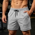 thumbnail image 4 of EOYWHK Mens Active Shorts Quick Dry Elastic Waist Drawstring Workout Shorts for Men Soft Lightweight Breathable Wear Daily Wear Outdoor Gray, Size S, 4 of 9