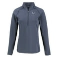 thumbnail image 2 of Women's Cutter & Buck Heather Navy Indianapolis Colts  Peshastin Eco Fleece Recycled Tri-Blend Raglan Half-Zip Jacket, 2 of 3