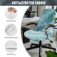 thumbnail image 3 of FKELYI Office Chair Slipcover with Removable Armrest Covers Green Marble Texture Print Swivel Armchair Protector Cover Dustproof Home Decoration, Small, 3 of 6