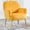 Yellow, variant on Merronix Velvet Accent Chair with Shell-Shaped Backrest, Modern Upholstered Armchair with Metal Legs for Living Room & Bedroom, Beige