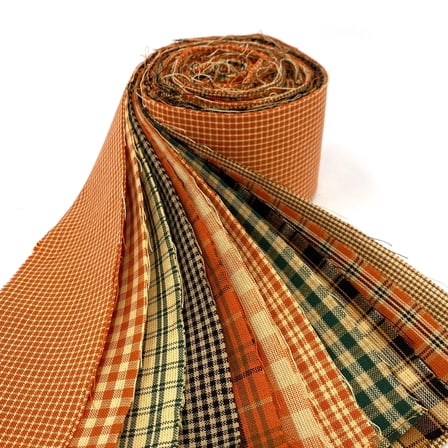 Autumn Spice Homespun Cotton Plaid Fabric 22 pc 2.5 X 44 inch Precut Roll (Jelly Roll) by JCS