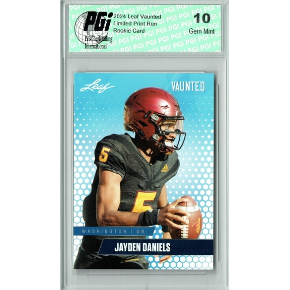Jayden Daniels 2024 Leaf Vaunted #V-07 Debut Collection Rookie Card PGI 10