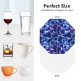 thumbnail image 6 of Honeii Blue Lightning1 print Leather Coaster Set of 4, ideal for safeguarding your furniture from drinks spills and effortless cleanup-Octagon, 6 of 6
