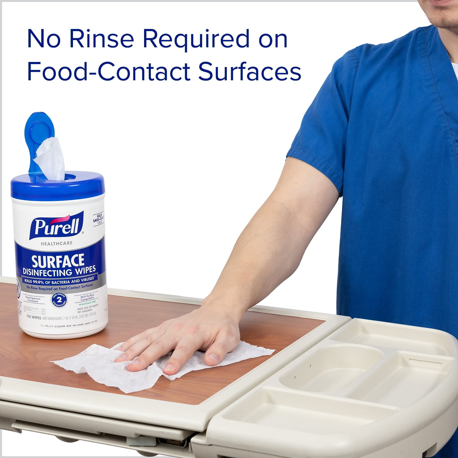 PURELL Healthcare Disinfecting Wipes 110 Wipes/Container 6/Carton (9340-06)