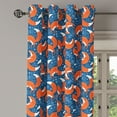 thumbnail image 2 of Ambesonne Fox Grommet Curtain, Doodle Hearts and Flowers, 50" x 108", Navy Blue Orange, 2 of 6