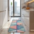 thumbnail image 4 of Pink and Blue Triangular Floral Boho Pattern Kitchen Rug Mat,Kitchen Runner Rugs Non Skid Washable,Decorative Kitchen Floor Mats for Kitchen,Sink,Laundry,17"x47.2", 4 of 7