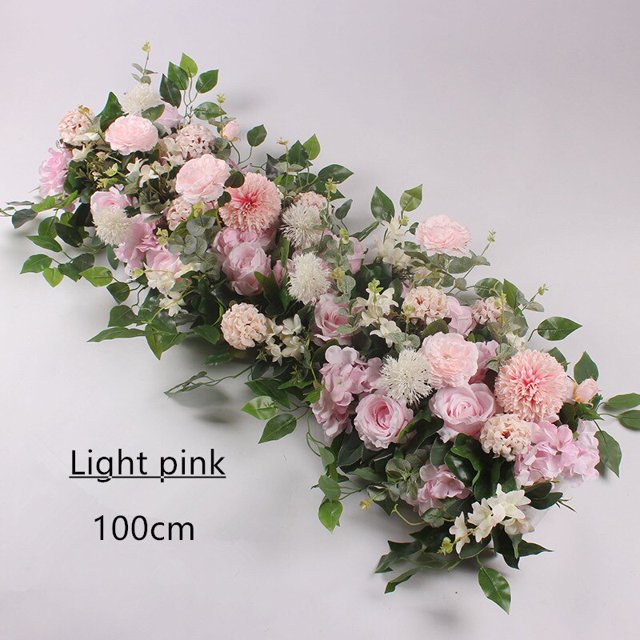 50/100cm DIY arreglo de pared de flores de boda suministros peonías de seda rosa artificial fila de flores decoración boda arco de hierro telón de fondo Adepaton 2027272-15