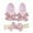 Pink, variant on Newborn Baby Girls Princess Pointed Toe Shoes Wedding Party Dress Flat Bowknot Shoes + Lace Headband Set