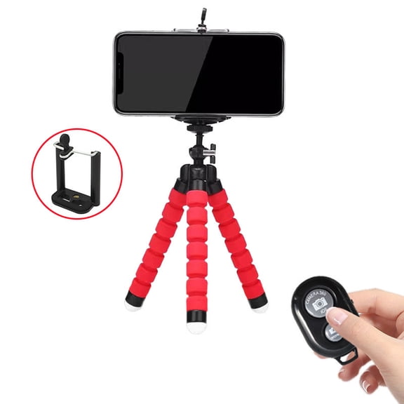 Flexible Phone Tripod with Remote Shutter, Bendable Mini Tripod Stand for iPhone Android, 360 ° Rotatable Ball Head, Portable Travel Tripod for Photography & Vlogging