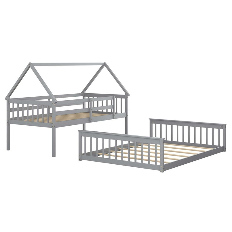 Costway Twin Over Full House Bunk Bed with Ladder