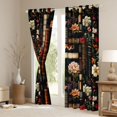 thumbnail image 3 of jejeloiu Ancient Book Bookshelf Curtains Pack of 2 (42x84 Each),Retro Rustic Flower Curtains Blackout,Country Floral Bedroom Curtains For Adult,Breathable Home Decor, 3 of 6