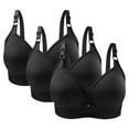 thumbnail image 2 of CLOISE Wireless Bras for Women Support 3 Pack Wireless Push up Bras with Support and Lift Full Coverage Large Bust Seamless Padded Bras Straps Adjustable Sleep Bras Everyday Bras Black 42/95, 2 of 3