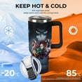 thumbnail image 5 of Anime Demon Slayer Car Cup Tumbler with Handle & Straw 40Oz Cupholder Water Bottle Insulated Stainless Steel Cup, 5 of 8