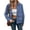 Blue, variant on Cuteduck Women Corduroy Fall Fashion Jacket Zip Up Waffle Knit Casual Shacket Long Sleeve Lapel Coat with Pocket S-XL