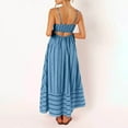 thumbnail image 5 of Women Striped Sleeveless Maxi Dress Swing Cutout Midi Dress Backless Smocked Spaghetti Strap Boho Flowy Sundress, 5 of 7