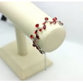 thumbnail image 3 of Faship Gorgeous Red Rhinestone Crystal Floral Bracelet 6.5"-8.5", 3 of 4