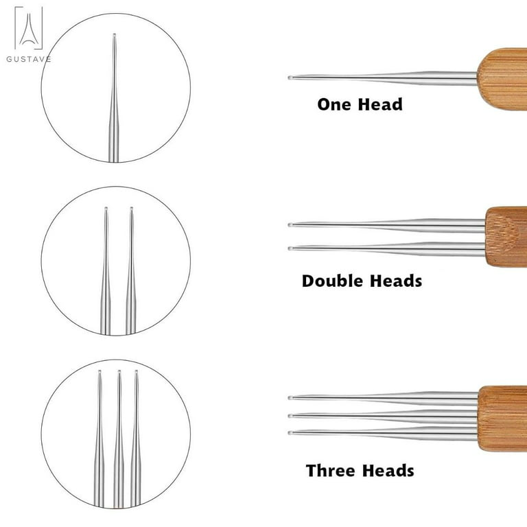 Gustavedesign 5 Pieces Dreadlock Crochet Hook Tool Set, Braid Hair  Dreadlocks Needle Weaving Crochet for Braid Craft (0.75mm) 