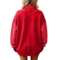 thumbnail image 4 of Garbnen Plaid Womens Mock Turtleneck Sweatshirt Merry Graphic Long Sleeve Oversized Sweatshirt for Women Drop Shoulder Lightweight Cozy Soft Fall Y2k Pullover Sweaters for Women, 4 of 5